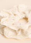 Broderie Anglaise Scrunchie, White, large