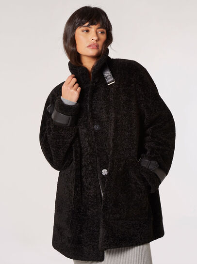 Tight Knit Borg Oversized Coat