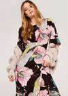 Abstract Floral Maxi Dress, Black, large