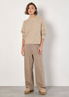 Flecked Knit Chunky Jumper, Stone, large