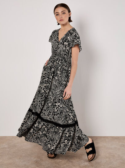 Paisley Print Maxi Dress
