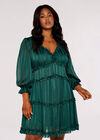 Curve Ruffle Mini Dress, Green, large