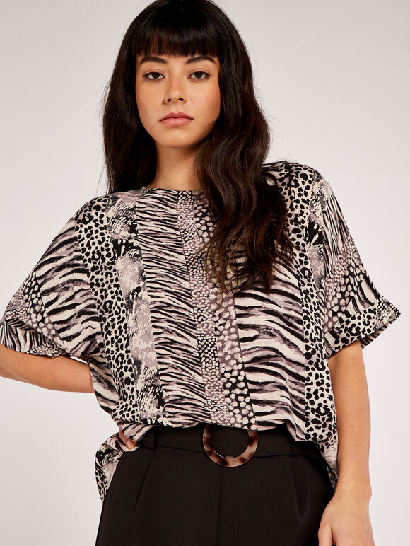 Animal Mix & Match Top, Grey, large