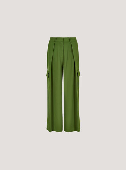 Wide Leg Fluid Cargo Trousers