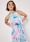 Pastel Swirl Satin Maxi Dress, Mint, large