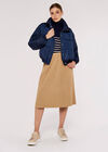 Cropped Puffer Jacket, Navy, large