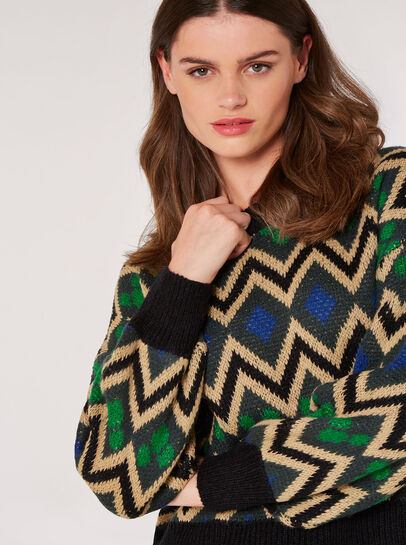 Geometric Chevron Jumper