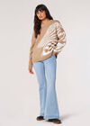 Oversized Zebra Pattern Jumper, Stone, large