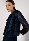 Floral Lace Blazer, Navy, large