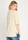 Soft Marl Mock Neck High Low Top, Stone, large