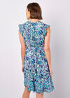 Ditsy Floral Ruffle Mini Dress, Blue, large