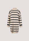 Stripe Oversized Jumper Mini Dress, Stone, large