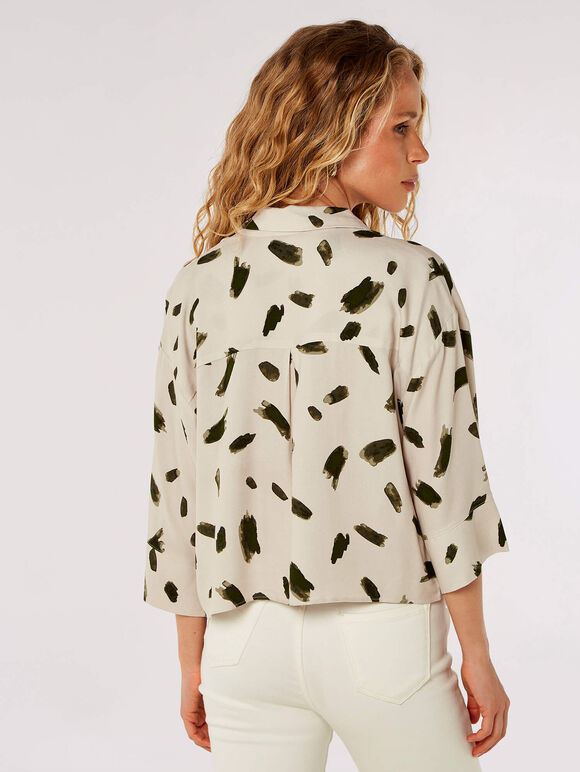 Paint Stroke Boxy Shirt, Stone, large