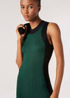 Ribbed Knit Bodycon Maxi Dress, Green, large