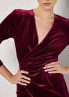 Glitter Velvet Wrap Midi Dress, Burgundy, large