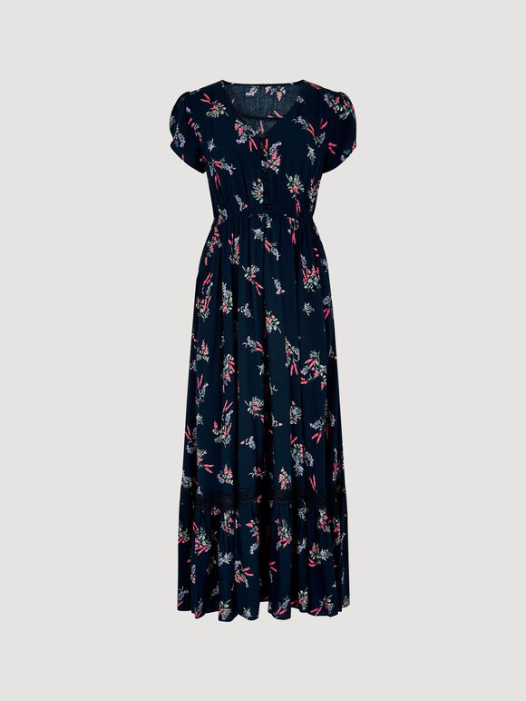 Botanical Bunches Maxi Dress, Navy, large