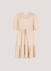 Polka Dot Chiffon Mini Dress, Peach, large