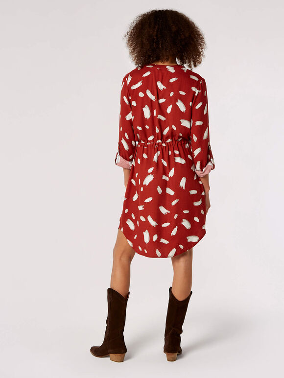 Utility Mini Dress , Rust, large