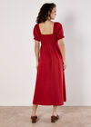 Tie Detail Milkmaid Midaxi Dress, Red, large