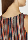 Tribal Print Shift Dress, Navy, large