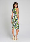 Palm Leaves Ruched Bodycon Dress, Green, large