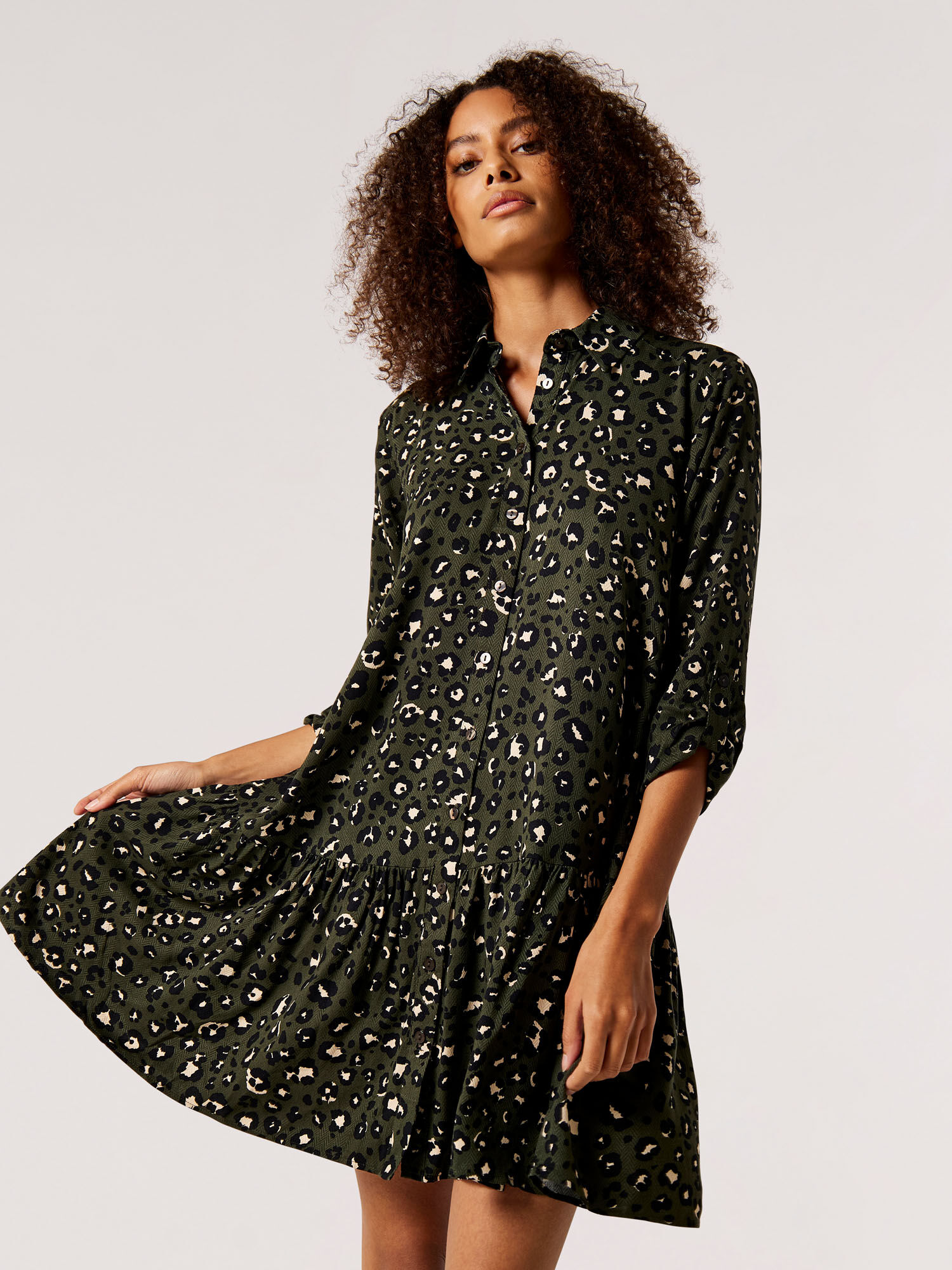 Leopard print overall dress cheap