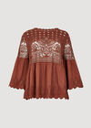 Crochet Lace Cotton Top, Rust, large