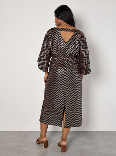Curve Chevron Mirror Sequin Midi Dress