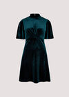 Fit And Flare Velvet Mini Dress, Green, large