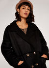 Aviator Soft Trim Suedette Coat, Black, large