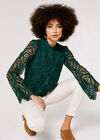Scallop Lace Top, Green, large