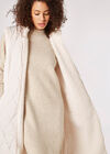 Reversible Longline Quilted Borg Gilet, Stone, large