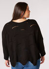 Curve Swirl Knit Batwing Jumper, Black, large