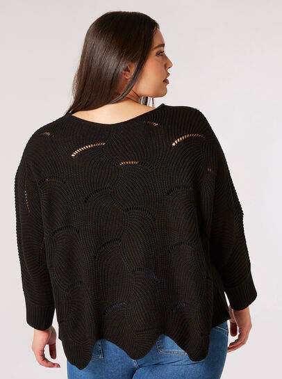 Curve Swirl Knit Batwing Jumper