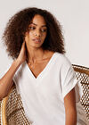 Button Back Slub T-Shirt, Cream, large