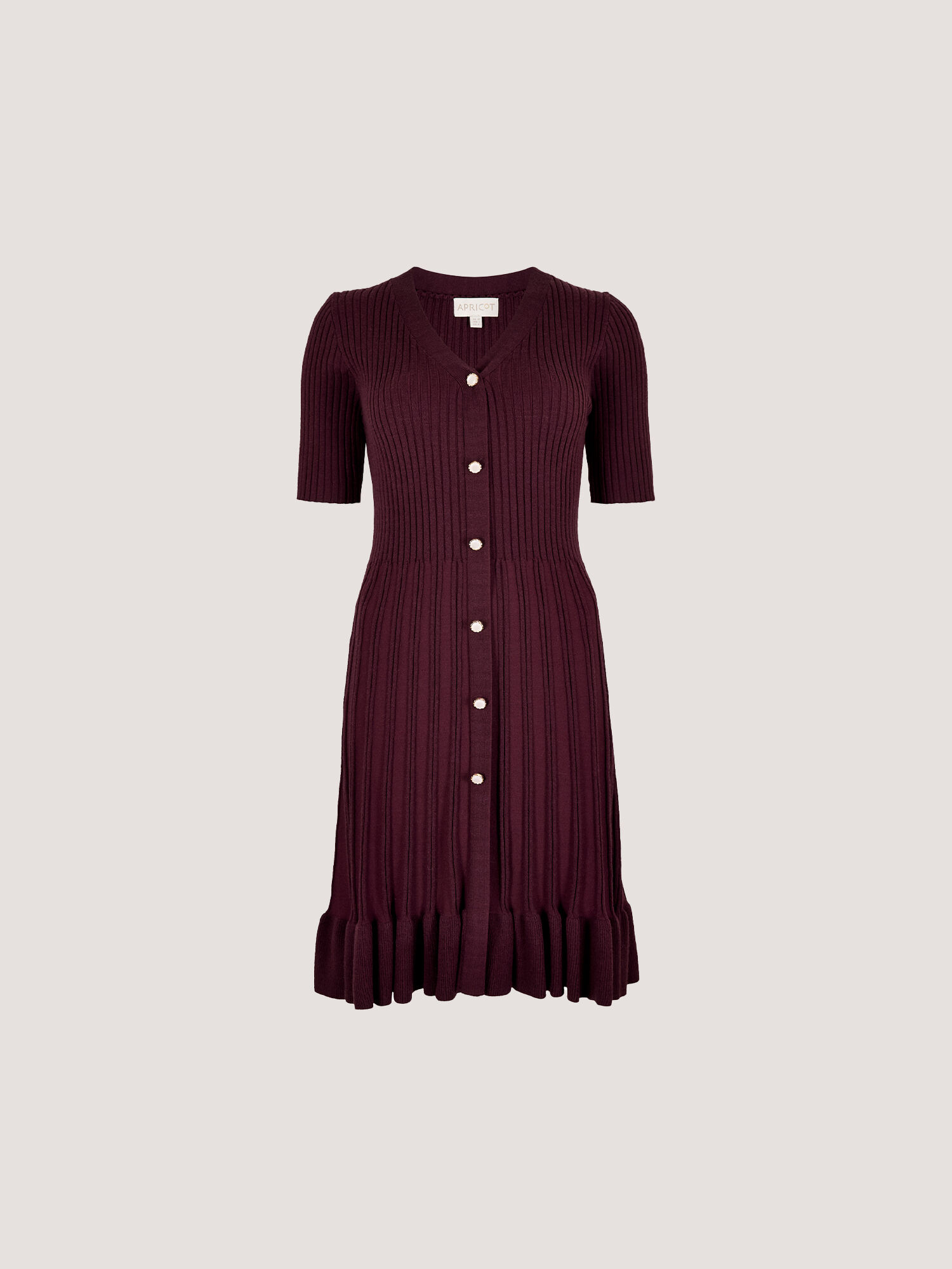 Ribbed Knit Fit And Flare Mini Dress | Apricot Clothing