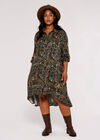Curve Paisley Mini Dress, Green, large