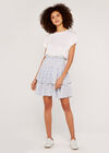 Floral Tiered Skirt, Blue, large