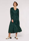 Foil Luminous Midi Dress, Green, large