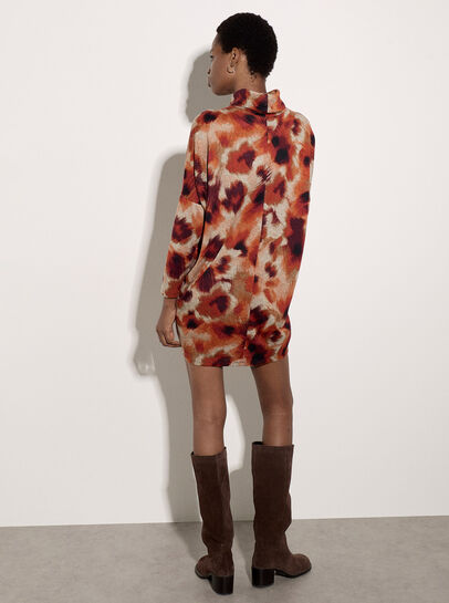 Abstract Knit Cocoon Mini Dress