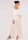 Pointelle Patterned Cardigan, Cream, large