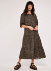 Animal Print Smock Dress, Khaki, large