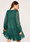 Crinkle Tiered Chiffon Dress, Green, large