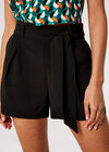 Textured Paperbag Shorts, Black, large