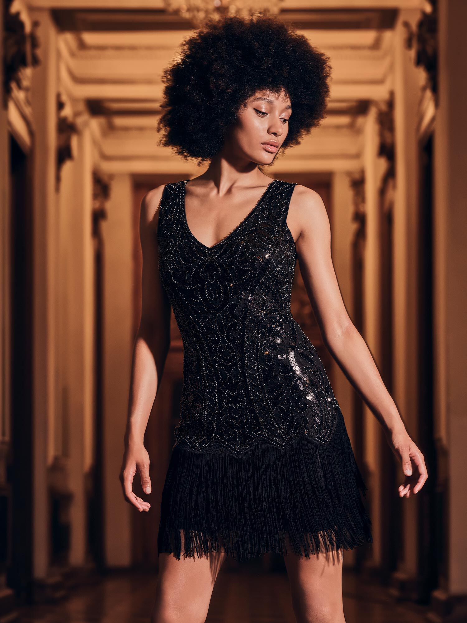 Black 2025 tassel dress