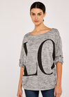 Love All Over Ruched Top, Grey, large