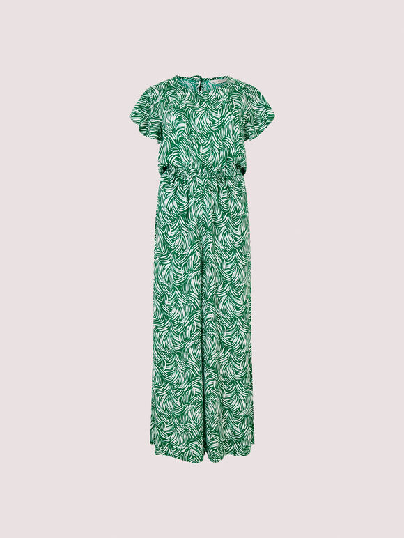 Brushstroke Weave Palazzo Jumpsuit, Green, large