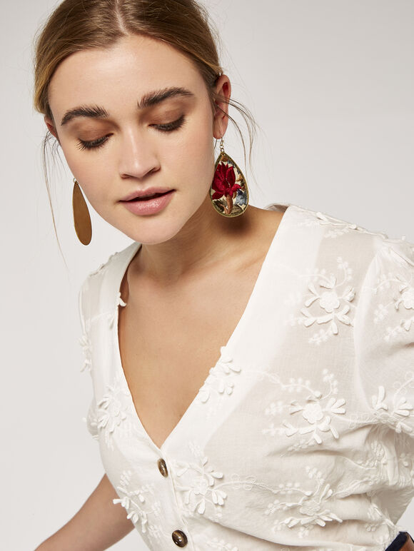 Embroidered Earrings, Assorted, large