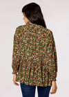 Oversized Ditsy Floral Top, Khaki, large