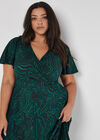 Curve Jersey Wrap Midi Dress, Green, large